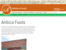 Tablet Screenshot of ambicafoods.com